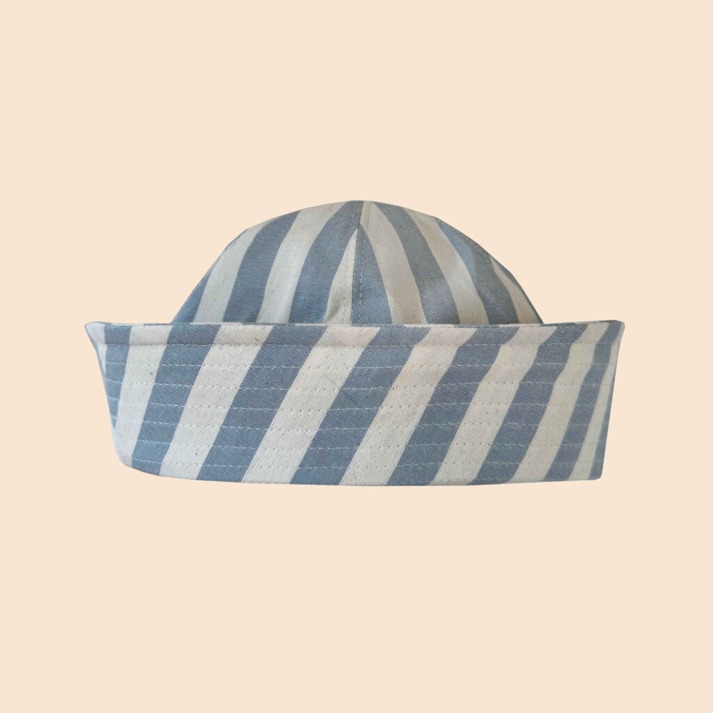 Sailor Hat White&LightBlue Stripes